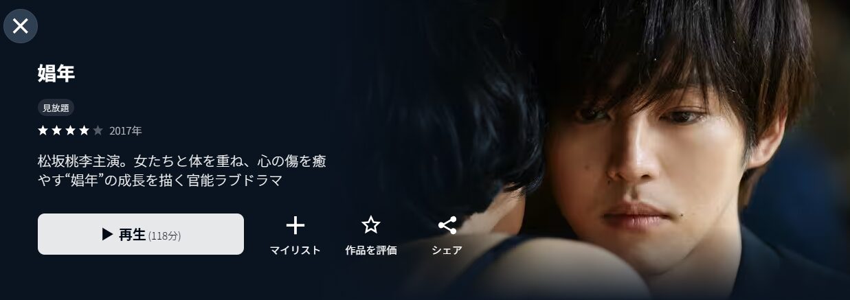 U-NEXTの娼年配信画像