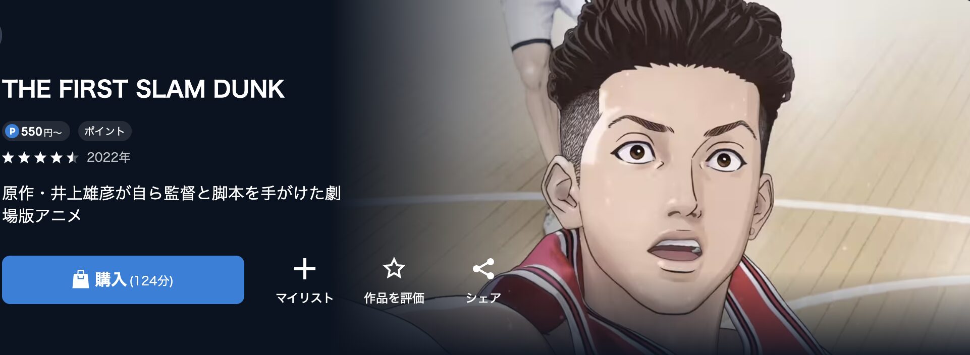 U-NEXTのTHE FIRST SLAM DUNK（ファーストスラムダンク）配信画像