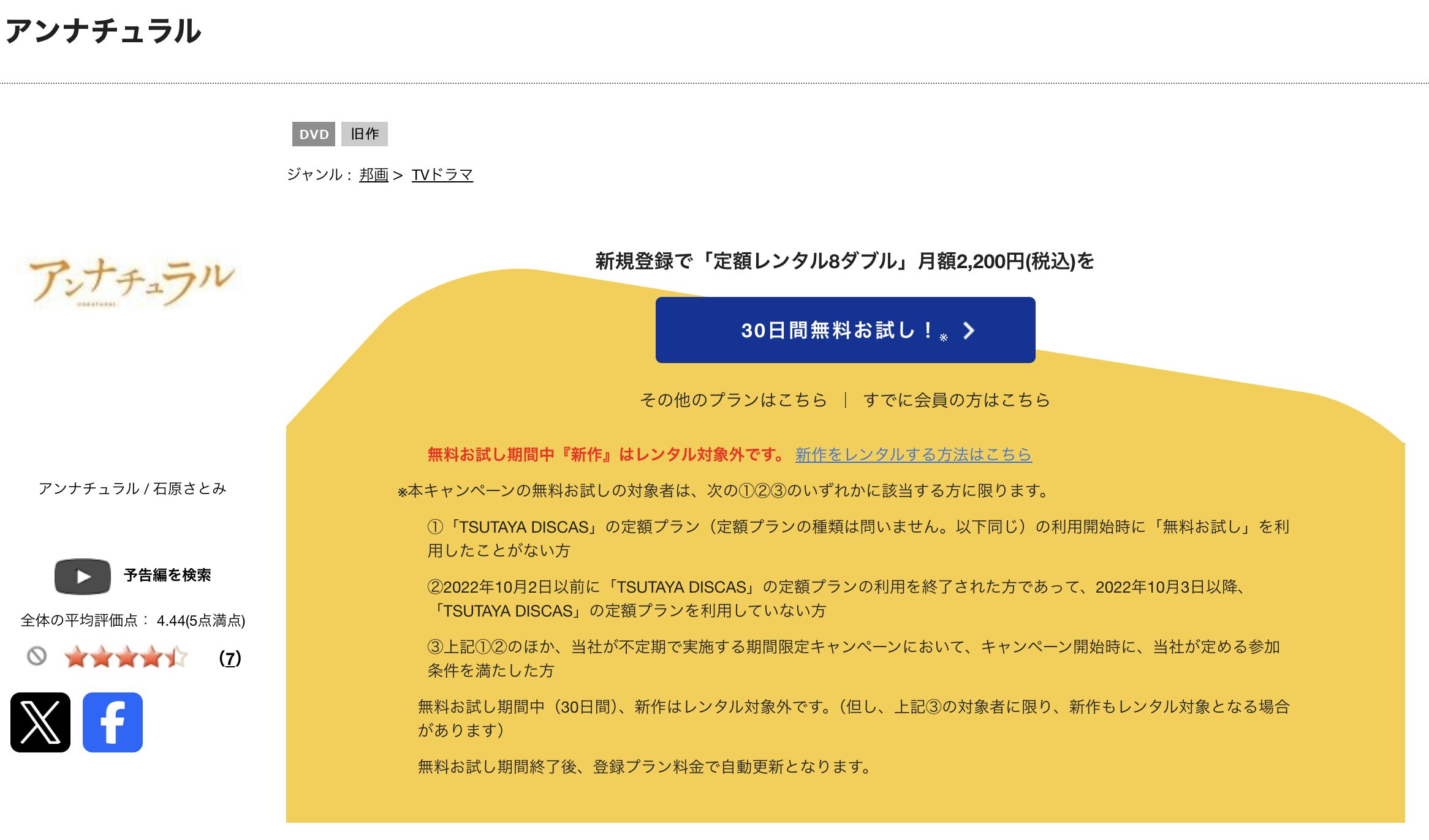 TSUTAYA DISCASのアンナチュラル