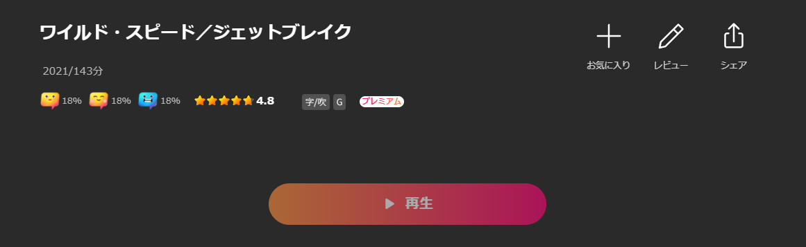 Leminoのワイルド・スピード／ジェットブレイク配信画像