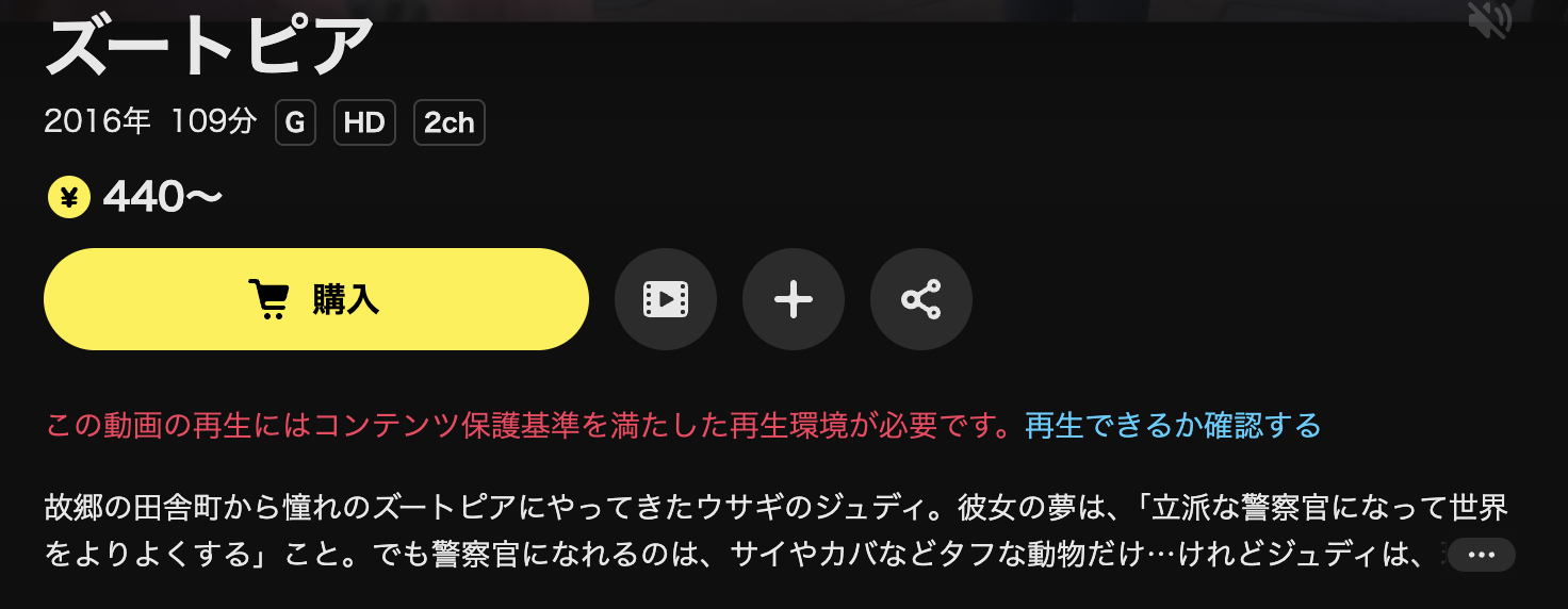 DMM TVのズートピア配信画像