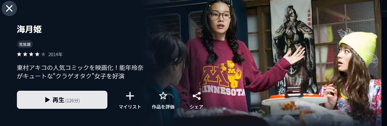 U-NEXTの海月姫（のん）配信画像