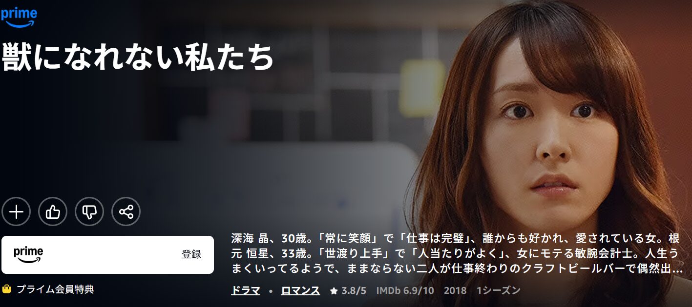 Amazonプライムの獣になれない私たち配信画像