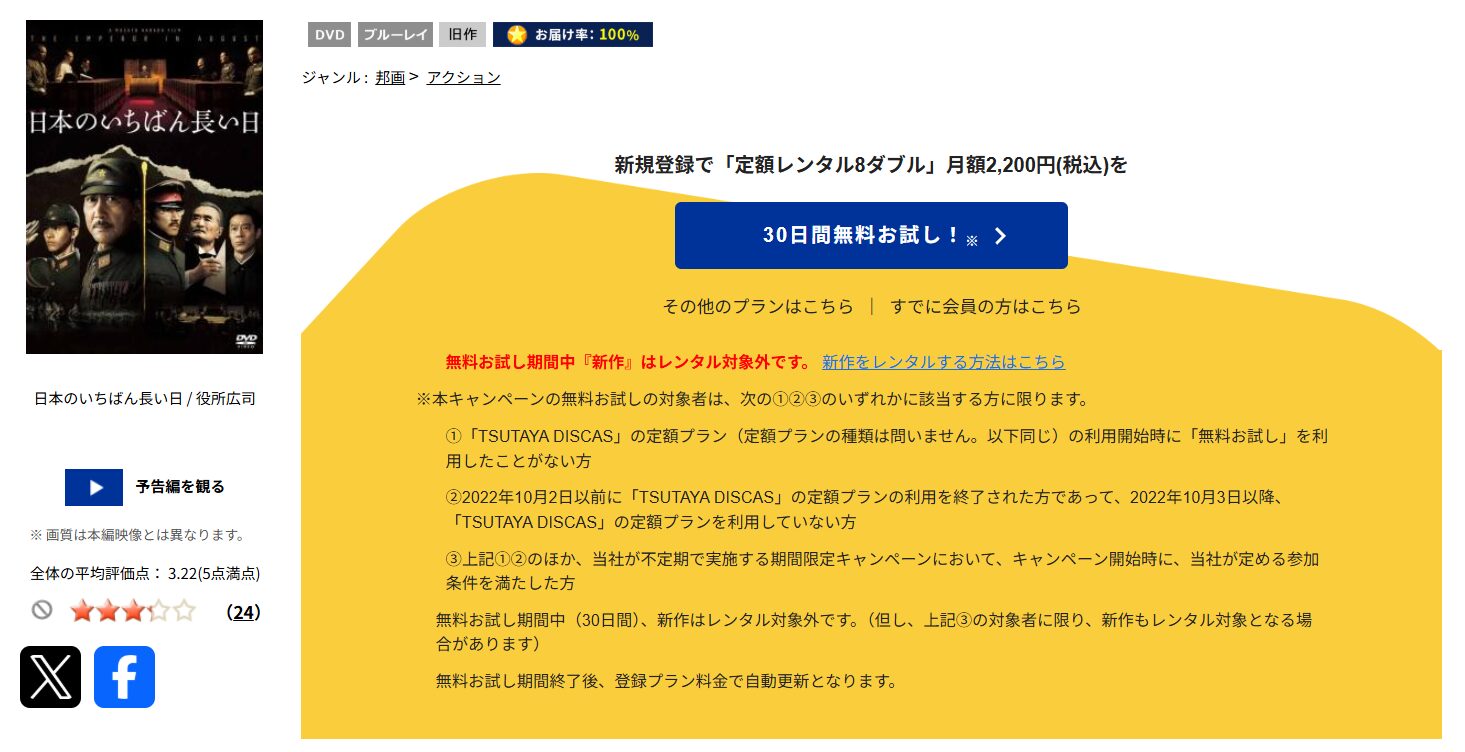 TSUTAYA DISCASの日本のいちばん長い日