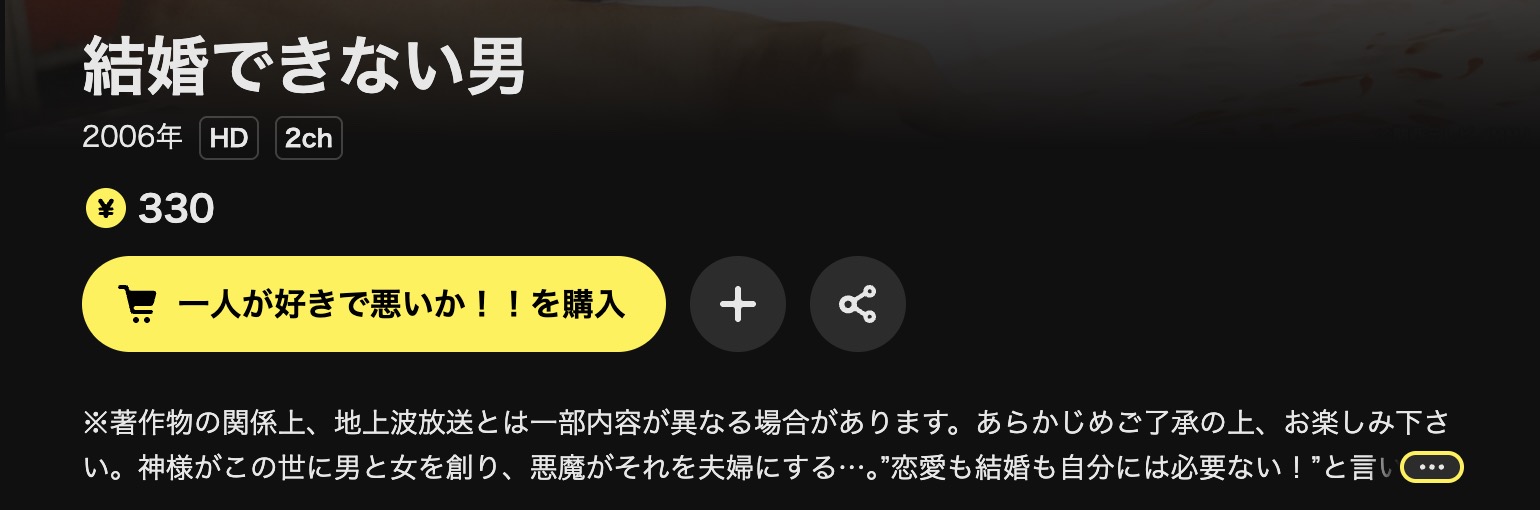 DMM TVの結婚できない男配信画像