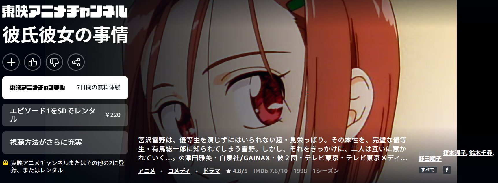Amazonプライムの彼氏彼女の事情配信画像