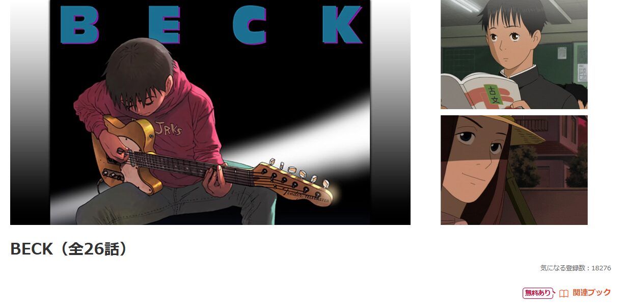 dアニメストアのBECK（ベック）配信画像