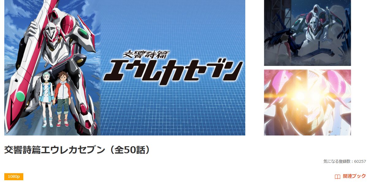 dアニメストアの交響詩篇エウレカセブン配信画像