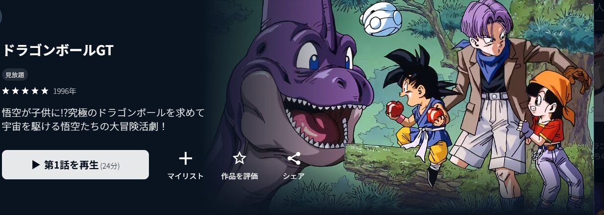 U-NEXTのドラゴンボールGT配信画像