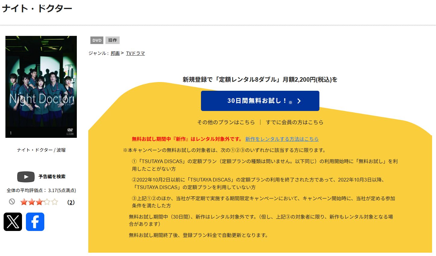TSUTAYA DISCASのナイトドクター