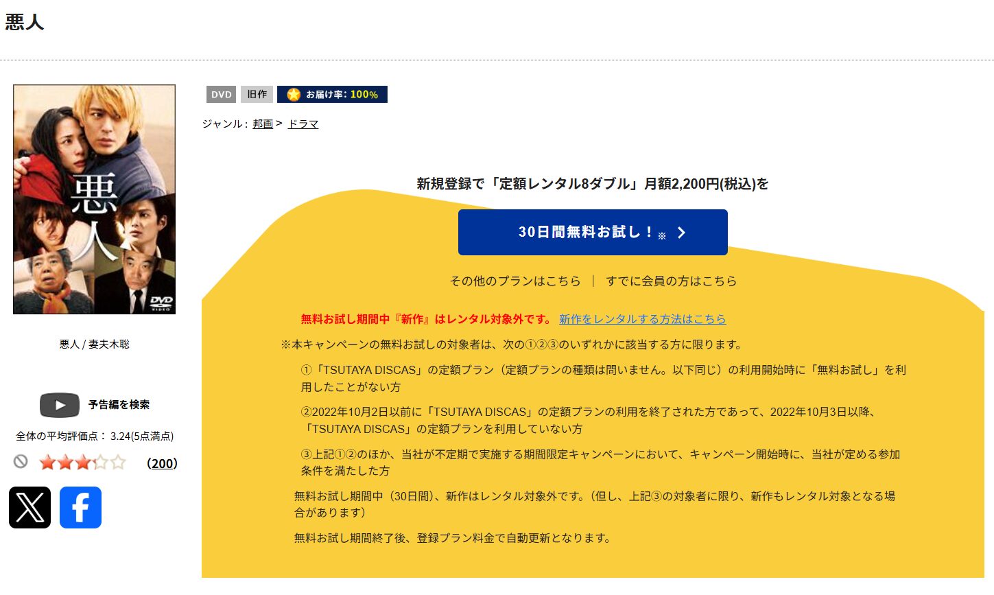 TSUTAYA DISCASの悪人
