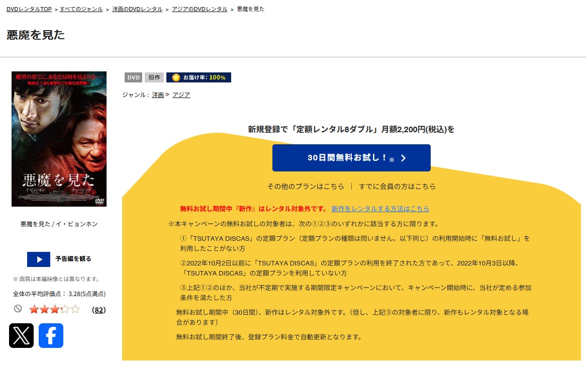 TSUTAYA DISCASの悪魔を見た