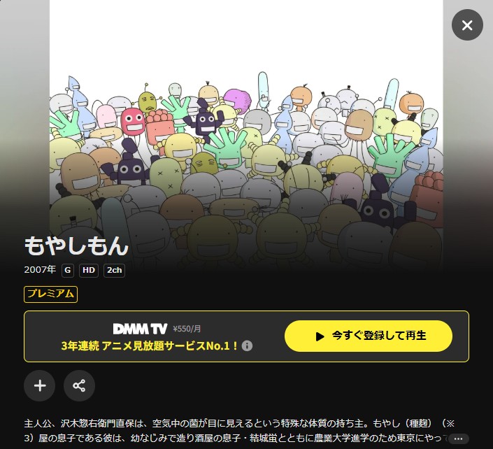 DMM TVのもやしもん（1期）配信画像