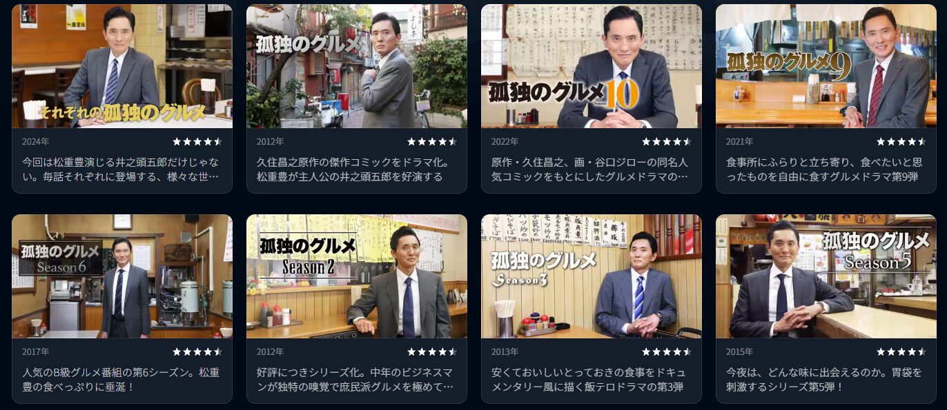 U-NEXTの孤独のグルメ配信画像