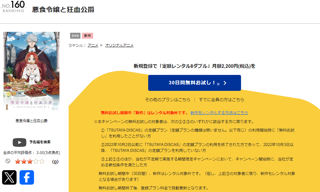 TSUTAYA DISCASの悪食令嬢と狂血公爵
