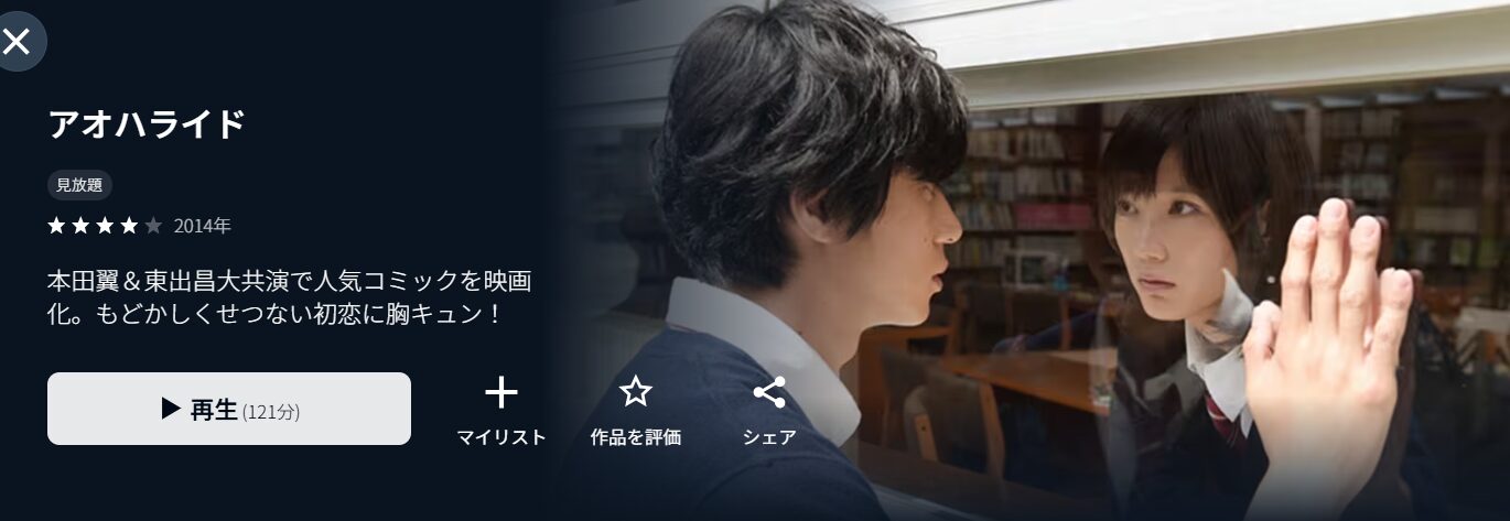 U-NEXTのアオハライド（実写）配信画像