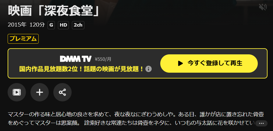 DMM TVの深夜食堂配信画像