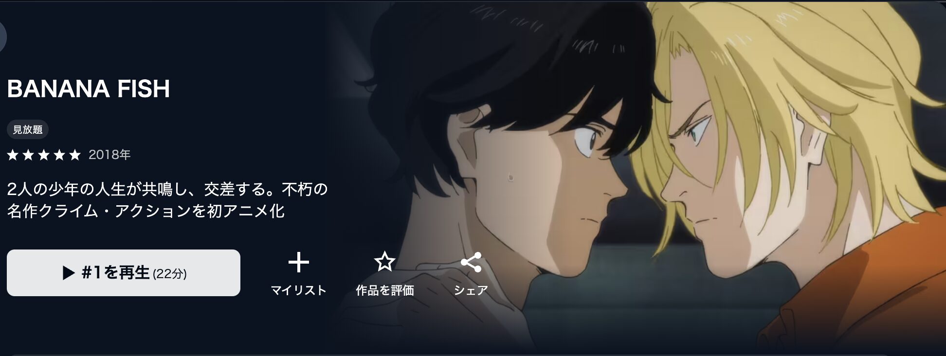 U-NEXTのBANANA FISH（バナナフィッシュ）配信画像
