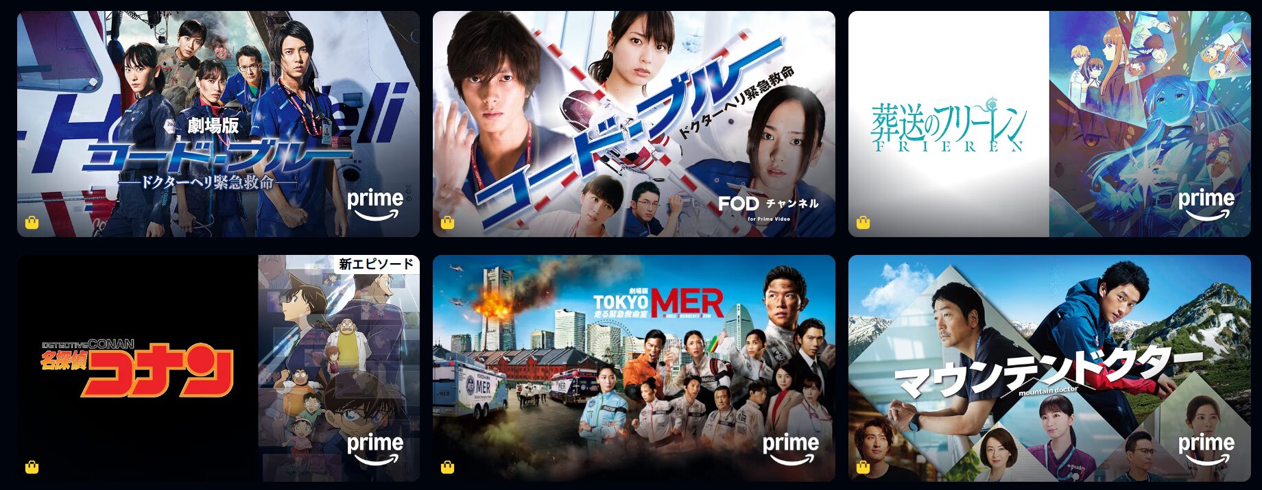 Amazonプライムのコードブルー配信画像