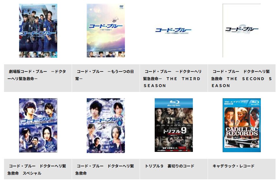 TSUTAYA DISCASのコードブルー