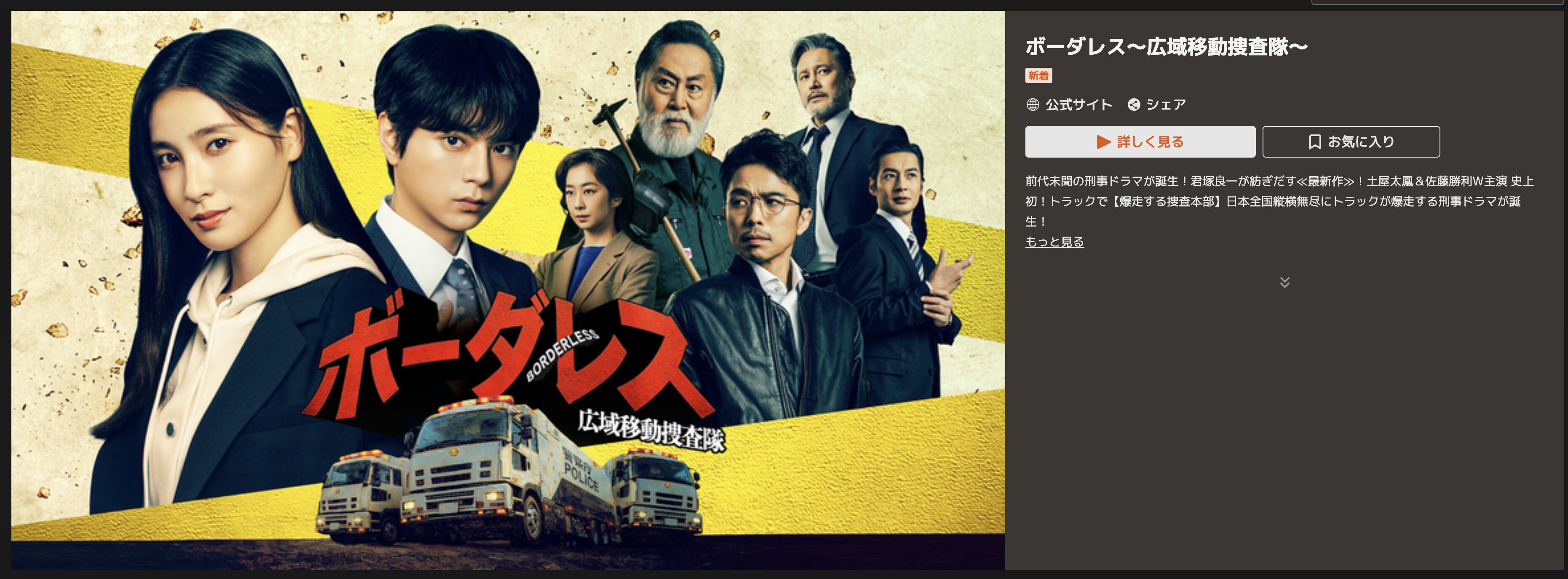 TELASAのボーダレス〜広域移動捜査隊〜配信画像