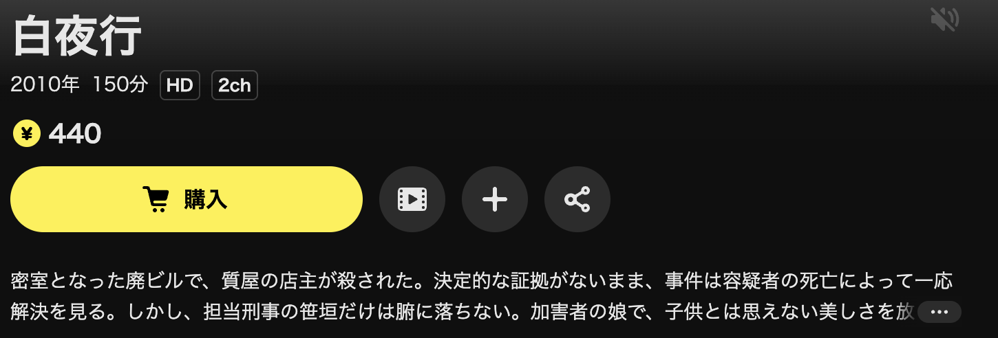 DMM TVの白夜行配信画像
