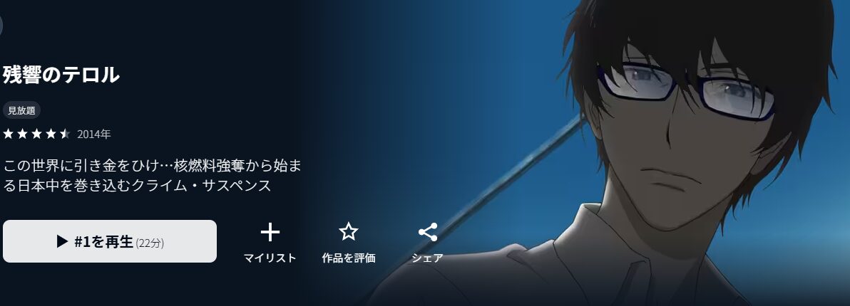 U-NEXTの残響のテロル配信画像