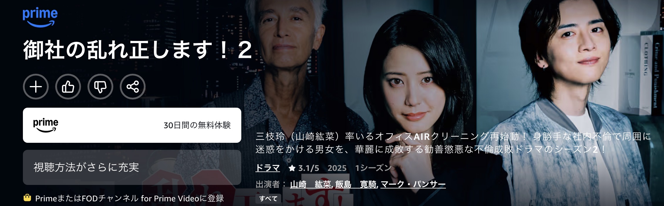 Amazonプライムの御社の乱れ正します！2配信画像