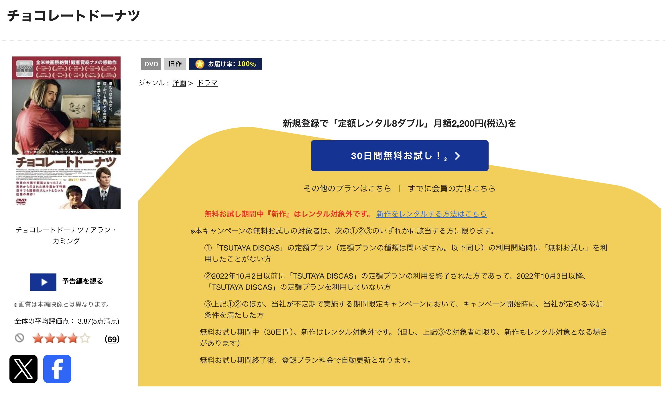 TSUTAYA DISCASのチョコレートドーナツ