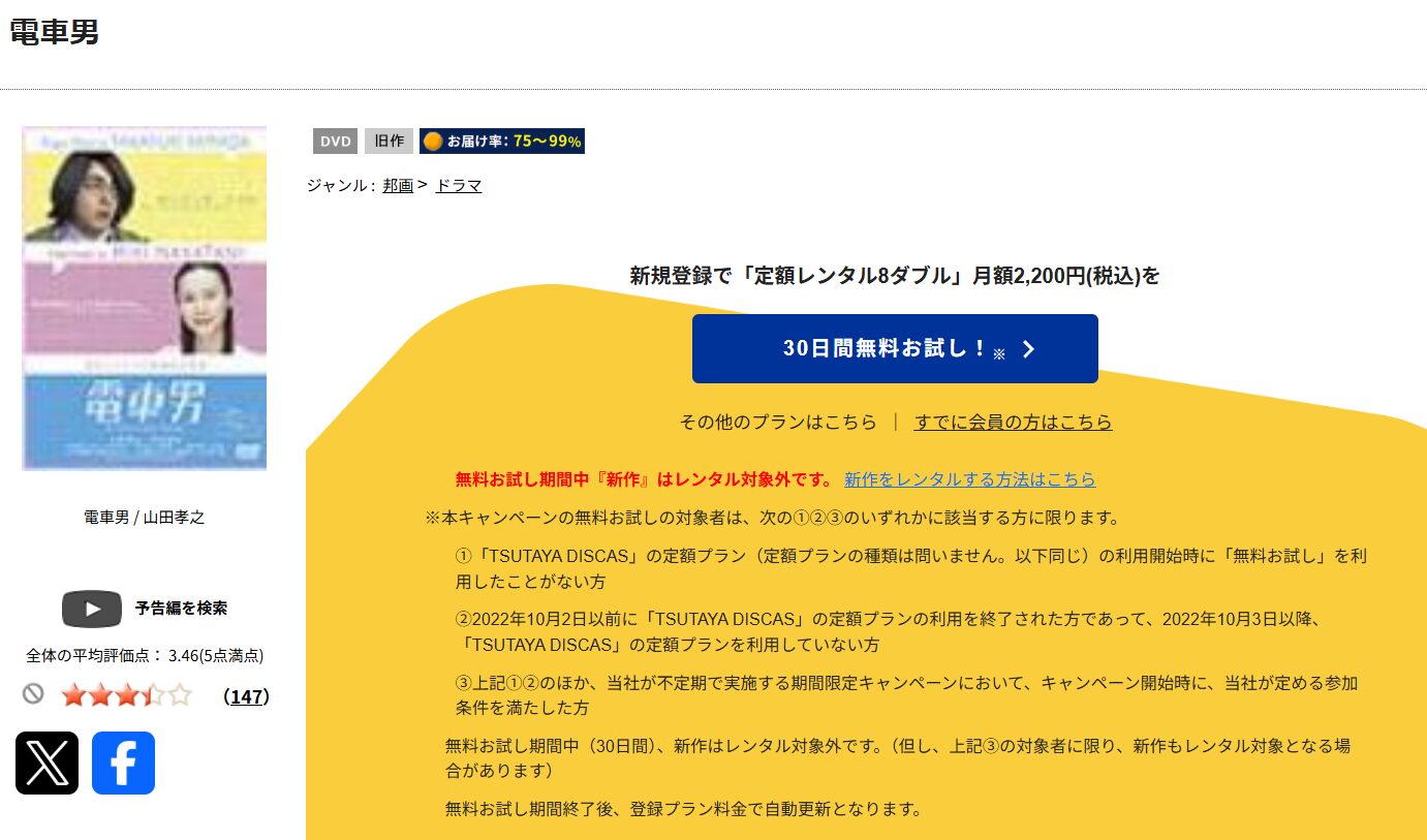 TSUTAYA DISCASの電車男(山田孝之)