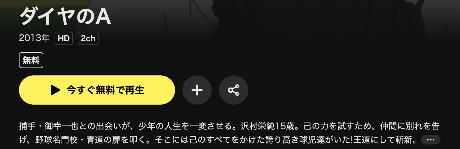 DMM TVのダイヤのA(1期)配信画像