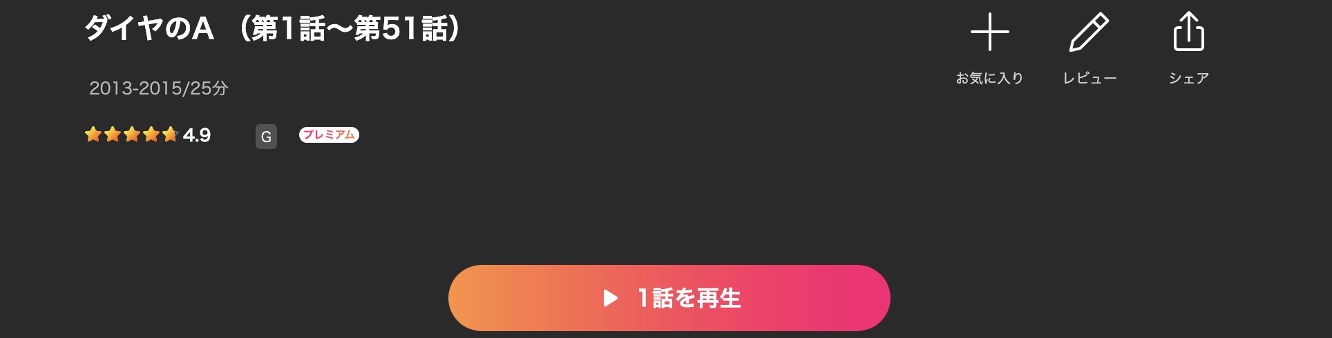 LeminoのダイヤのA(1期)配信画像