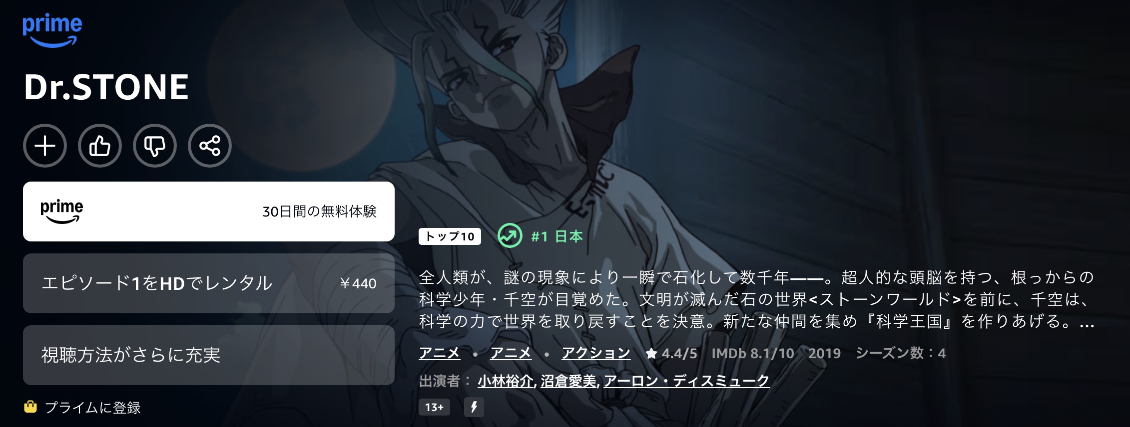 Dr.STONE NEW WORLD（3期）配信画像