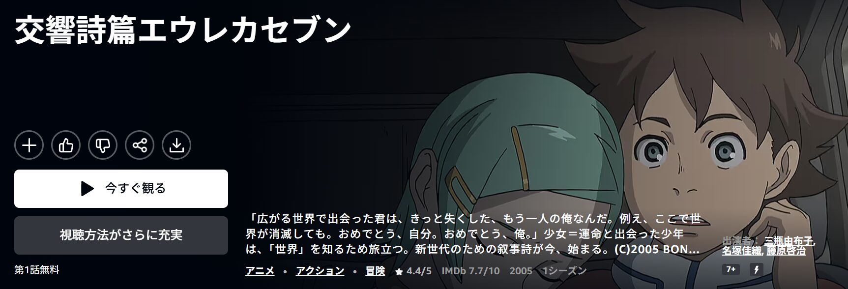 Amazonプライムの交響詩篇エウレカセブン配信画像