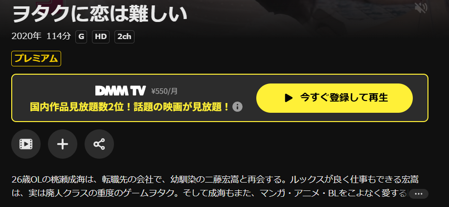 DMM TVのヲタクに恋は難しい（実写）配信画像