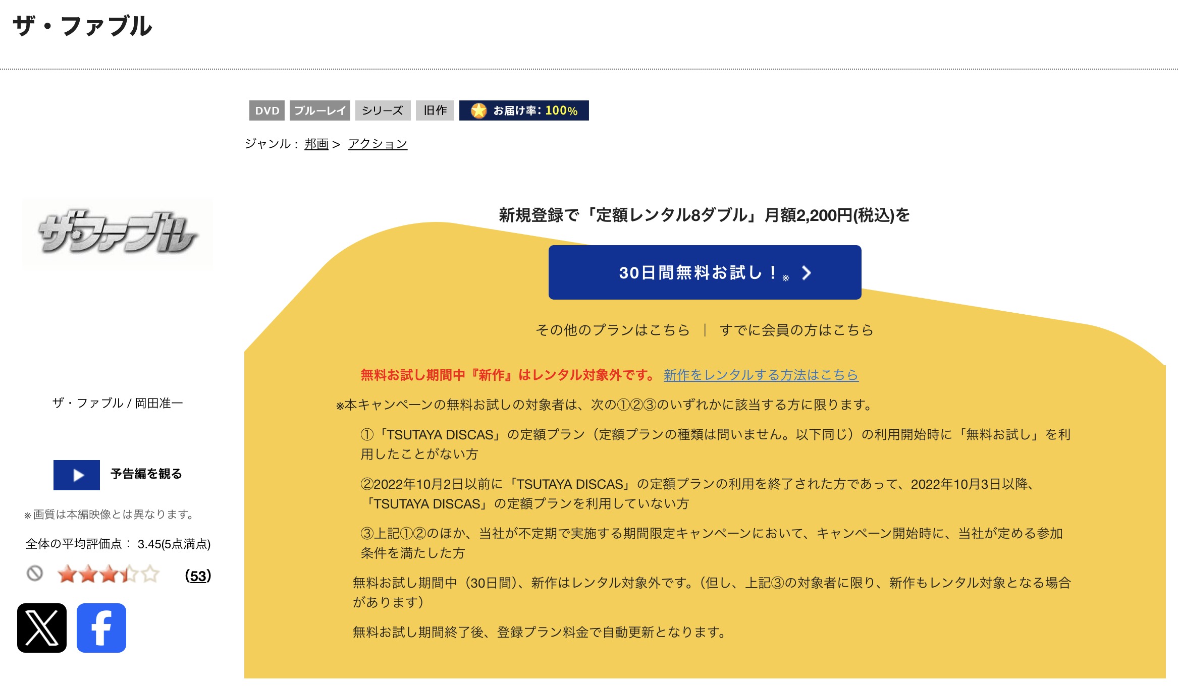 TSUTAYA DISCASのザ・ファブル