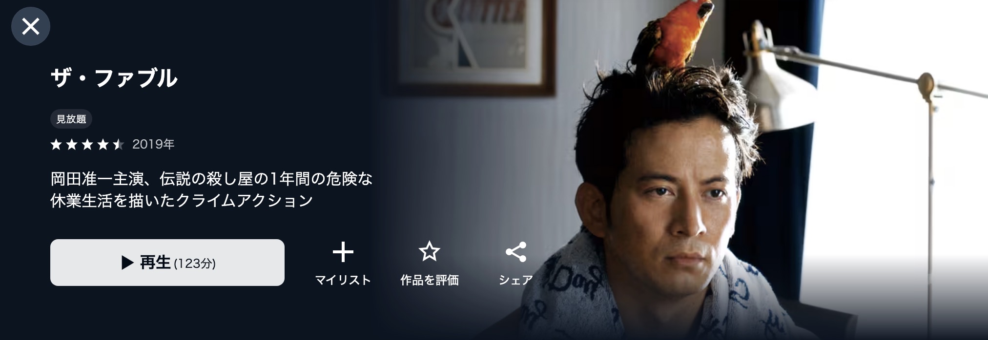 U-NEXTのザ・ファブル配信画像