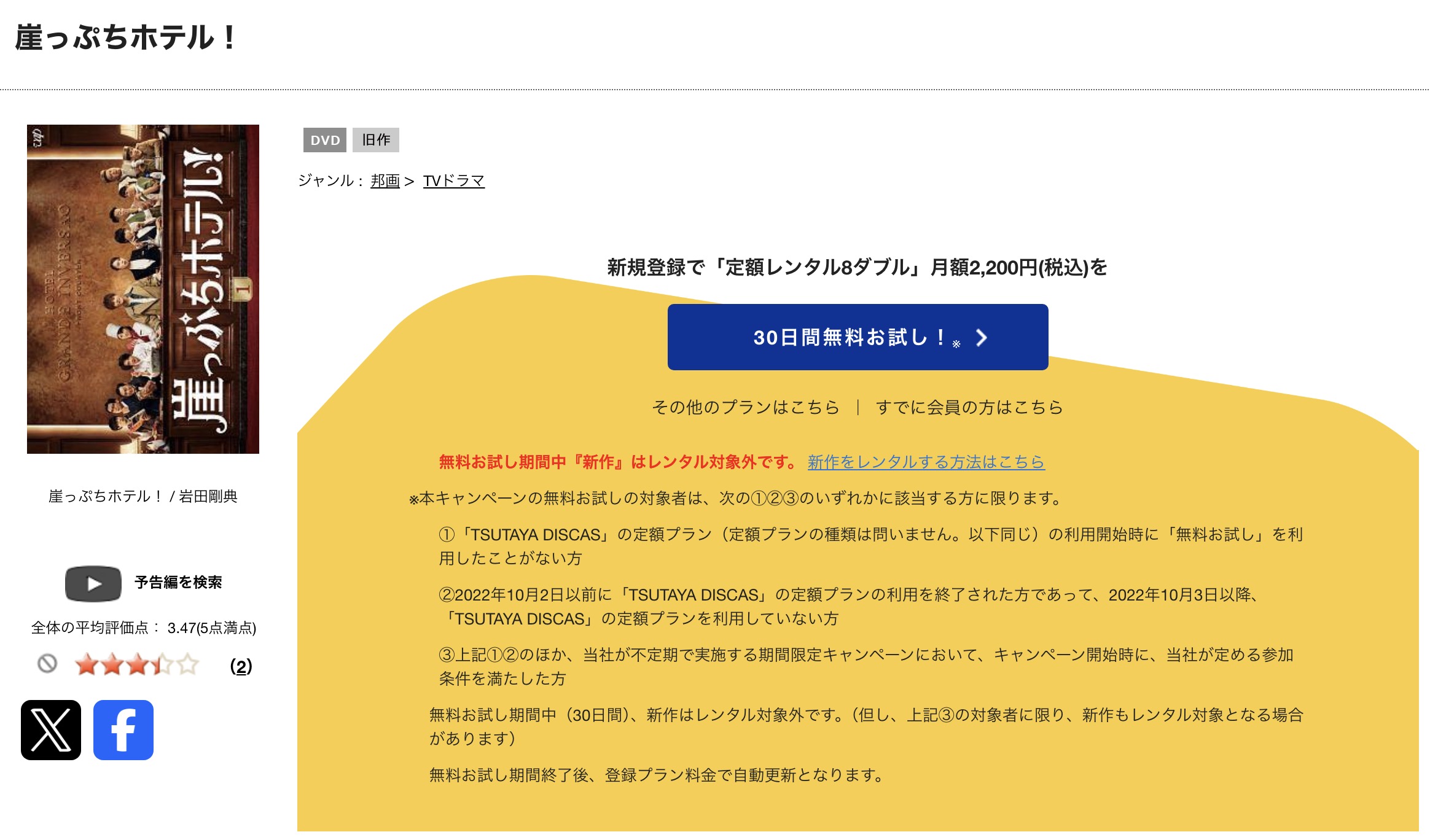 TSUTAYA DISCASの崖っぷちホテル