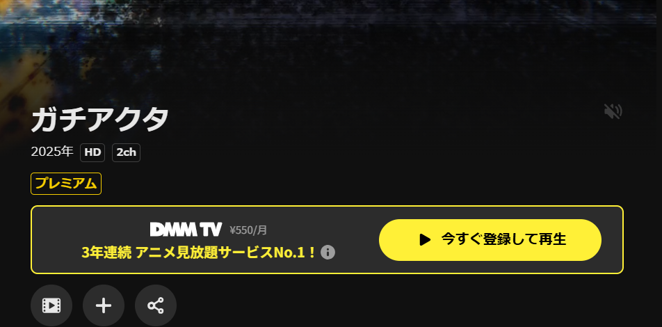 DMM TVのガチアクタ配信画像