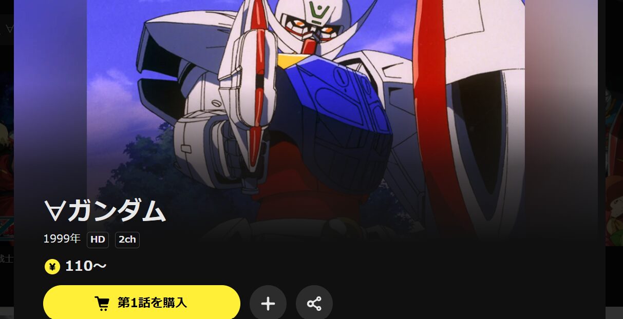 DMM TVの∀ガンダム配信画像