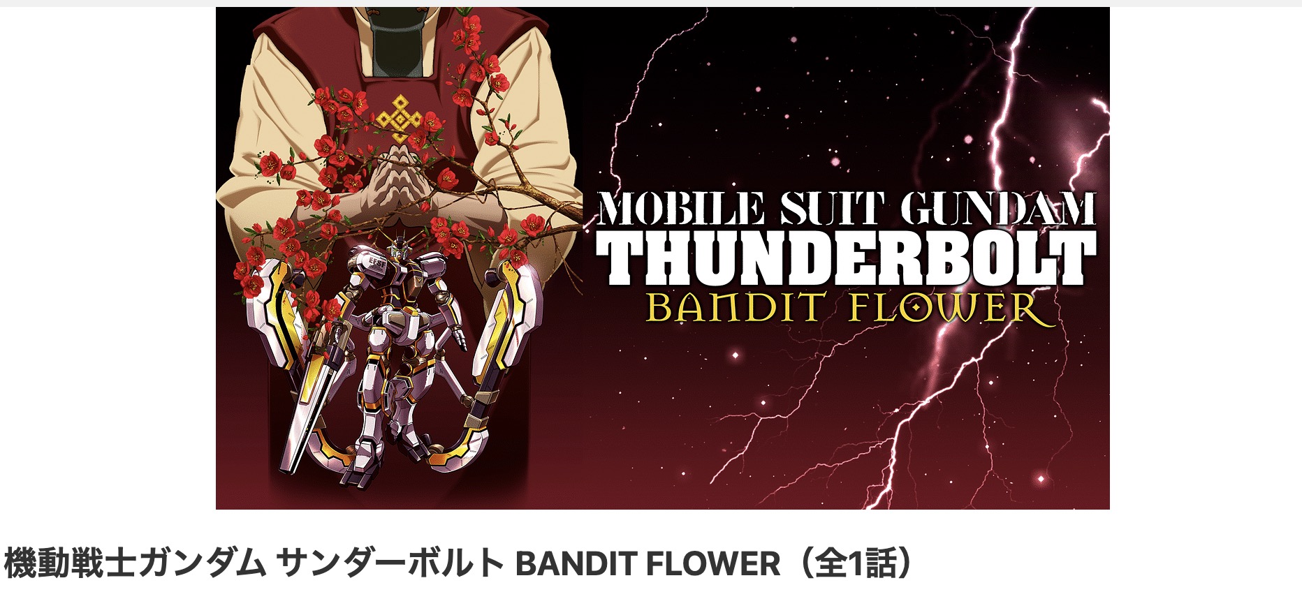 dアニメストアの機動戦士ガンダム サンダーボルト BANDIT FLOWER配信画像