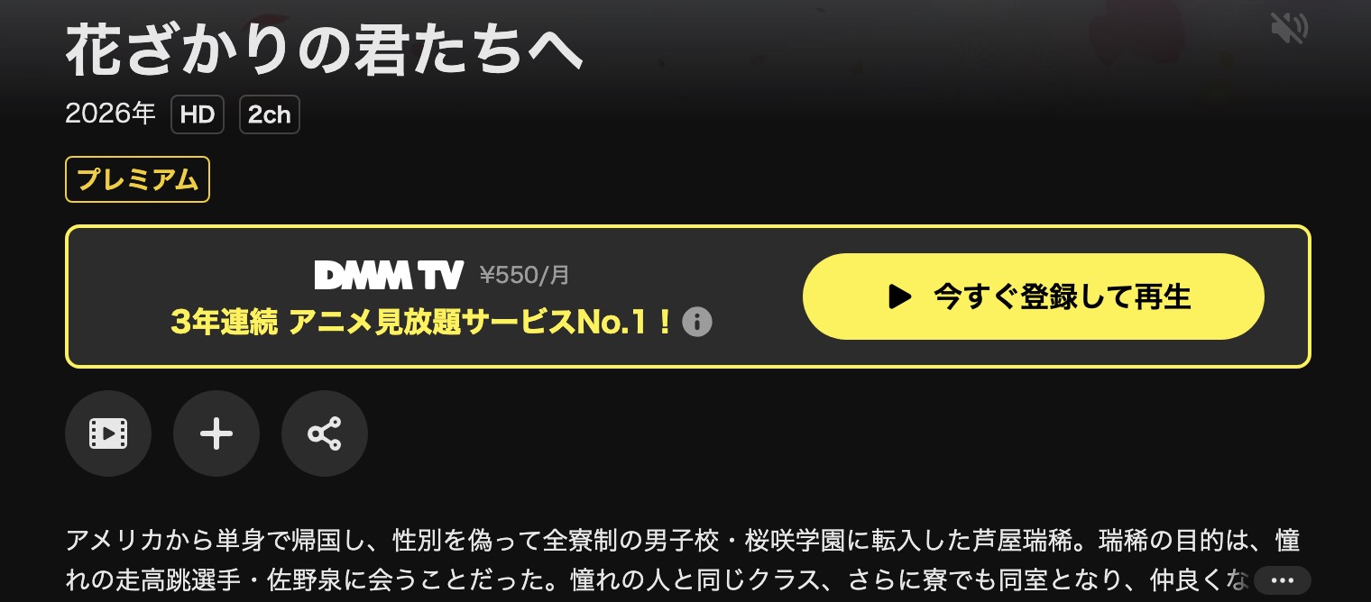 DMM TVの花ざかりの君たちへ配信画像
