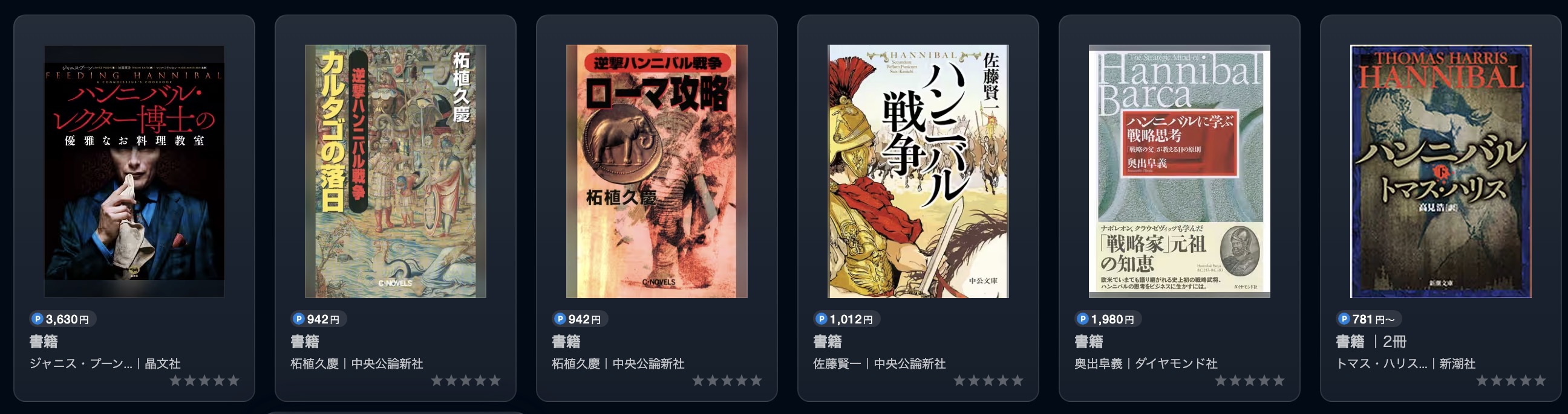 U-NEXTのハンニバル関連書籍画像