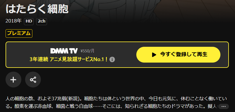 DMM TVのはたらく細胞（1期）配信画像
