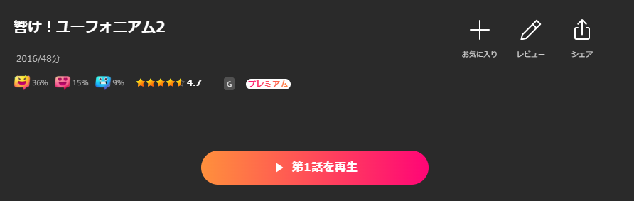 Leminoの響け!ユーフォニアム2(2期)配信画像
