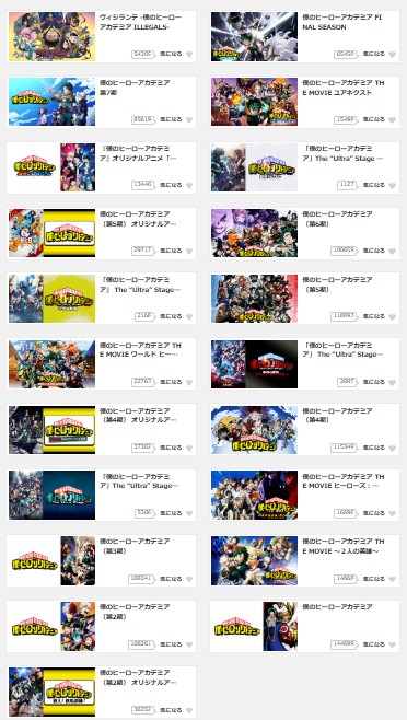 dアニメストアの僕のヒーローアカデミア（ヒロアカ）配信画像