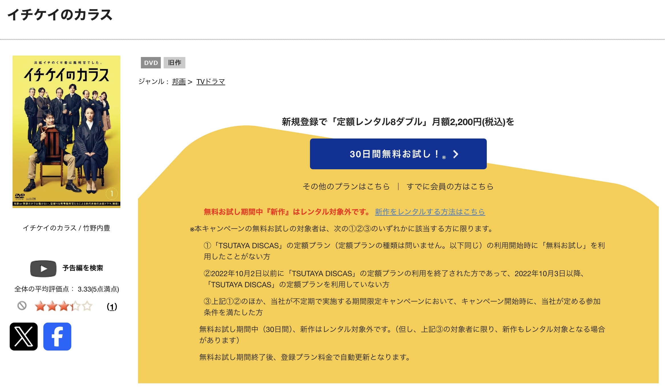 TSUTAYA DISCASのイチケイのカラス