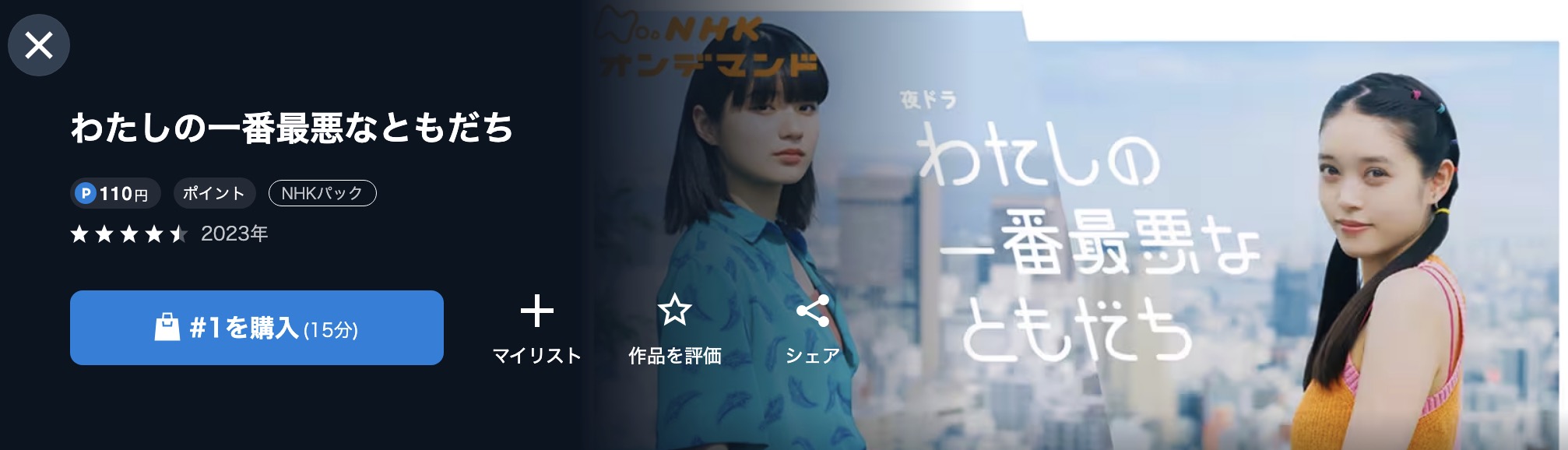 NHKオンデマンドのわたしの一番最悪なともだち配信画像