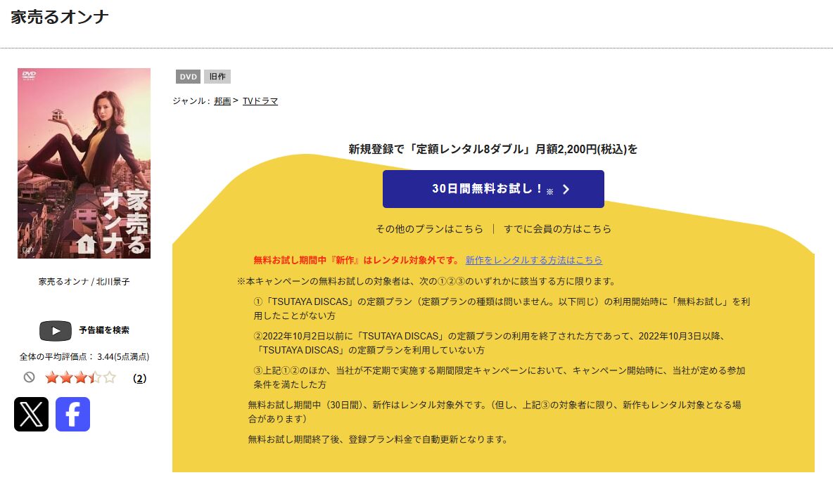 TSUTAYA DISCASの家売るオンナ