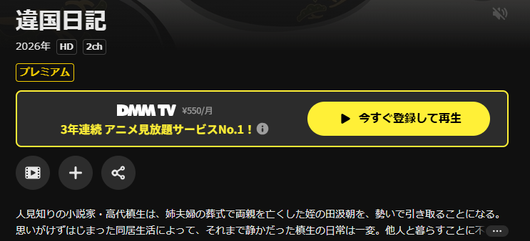 DMM TVの違国日記配信画像